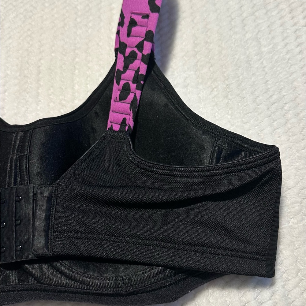 Lane Bryant LIVI Active Max Support Underwire Purple/Black Leopard Sports Bra - Picture 5 of 8